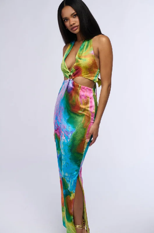 Women’s clothing to inspire confidence and beauty   FREE SPIRIT SATIN MAXI DRESS